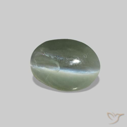 Cat's Eye Alexandrite Verde medio naturale da 0.68 ct, Ovale, Opaco