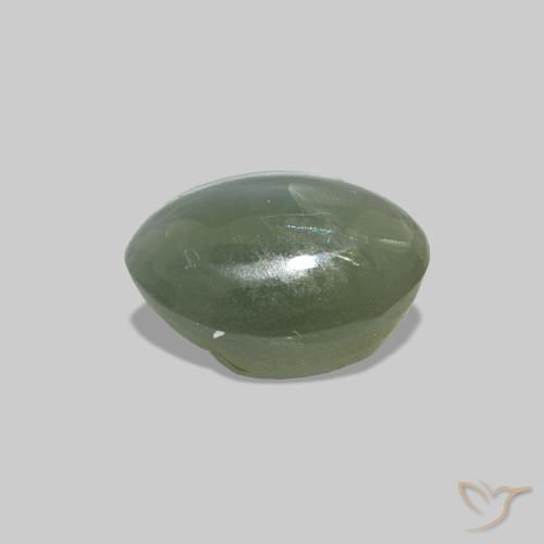 Cat's Eye Alexandrite Verde medio naturale da 0.68 ct, Ovale, Opaco