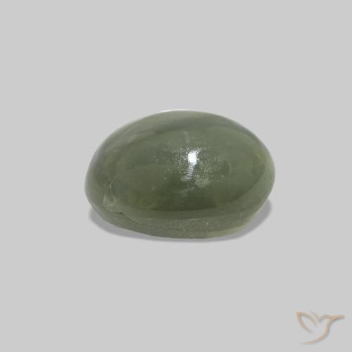 Cat's Eye Alexandrite Grigio verde naturale da 0.70 ct, Ovale, Opaco