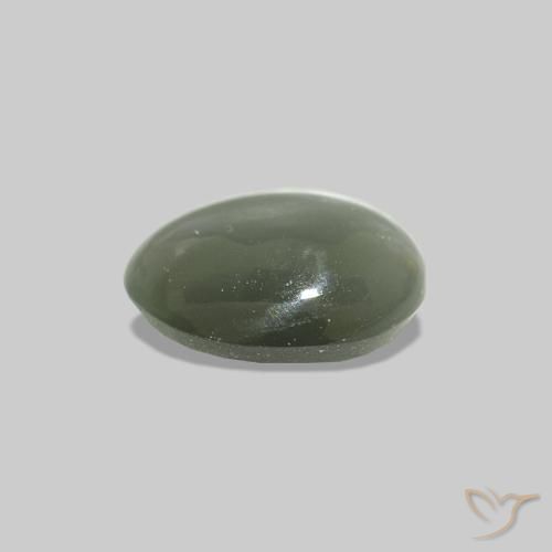 Cat's Eye Alexandrite Grigio verde naturale da 0.49 ct, Ovale, Opaco