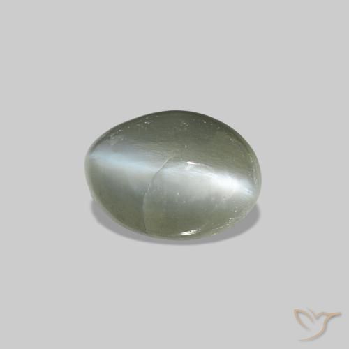 Cat's Eye Alexandrite Verde medio naturale da 0.40 ct, Ovale, Opaco