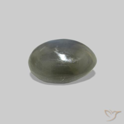 Cat's Eye Alexandrite Grigio medio naturale da 0.72 ct, Ovale, Opaco