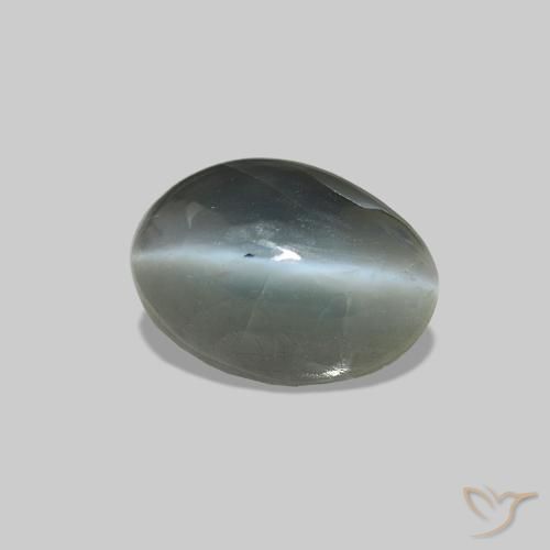 Cat's Eye Alexandrite Grigio medio naturale da 0.71 ct, Ovale, Opaco