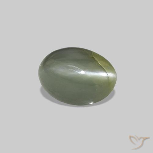Alessandrite occhio di gatto Verde medio naturale da 0.56 ct, Taglio ovale, Opaco