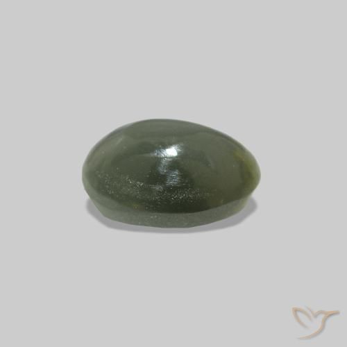 Alessandrite occhio di gatto Verde medio naturale da 0.56 ct, Taglio ovale, Opaco