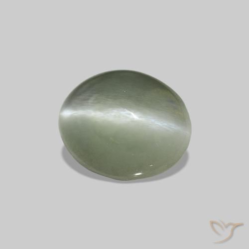 Cat's Eye Alexandrite Verde medio naturale da 0.56 ct, Ovale, Opaco