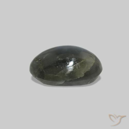 Cat's Eye Alexandrite Grigio verdastro pallido naturale da 0.52 ct, Ovale, Opaco