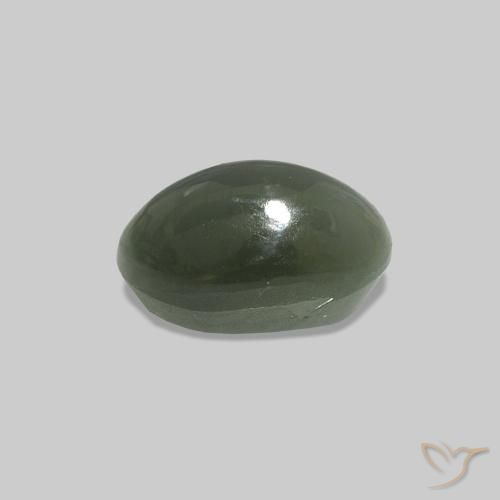 Cat's Eye Alexandrite Grigio verde naturale da 0.73 ct, Ovale, Opaco