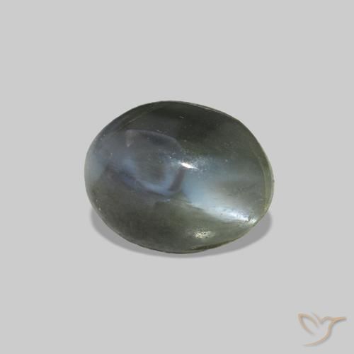 Cat's Eye Alexandrite Grigio verdastro pallido naturale da 1.00 ct, Ovale, Opaco