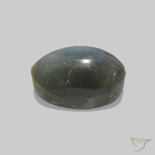 Cat's Eye Alexandrite Grigio verdastro pallido naturale da 1.25 ct, Ovale, Opaco