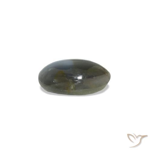 Cat's Eye Alexandrite Grigio verdastro pallido naturale da 0.51 ct, Ovale, Opaco