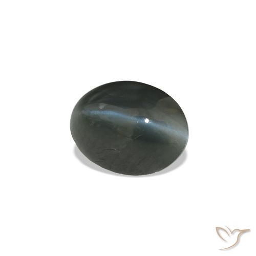 Cat's Eye Alexandrite Grigio acciaio naturale da 0.96 ct, Ovale, Opaco