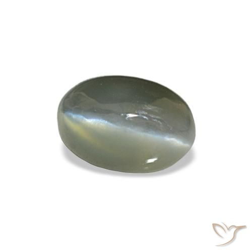 Cat's eye alexandrite naturale grigio da 0,50 ct, taglio ovale, opaco