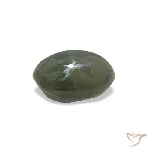Cat's eye alexandrite naturale grigio da 0,50 ct, taglio ovale, opaco