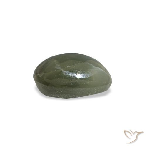 Cat's eye alexandrite naturale grigio da 0,49 ct, taglio ovale, opaco