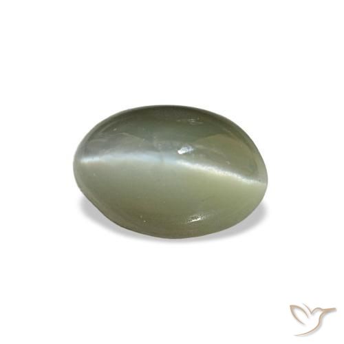 Cat's eye alexandrite naturale verde da 0,59 ct, taglio ovale, opaco