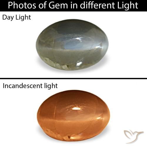 Cat's eye alexandrite naturale verde da 0,51 ct, taglio ovale, opaco