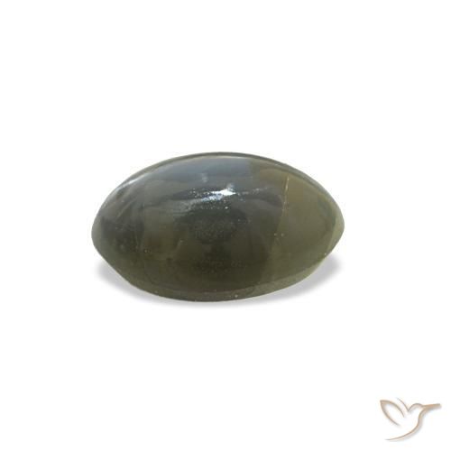 Cat's eye alexandrite naturale verde da 0,51 ct, taglio ovale, opaco