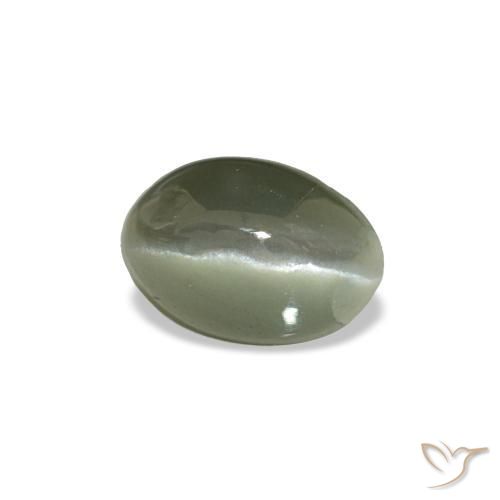 Cat's eye alexandrite naturale verde da 0,53 ct, taglio ovale, opaco