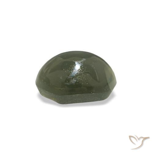 Cat's eye alexandrite naturale verde da 0,53 ct, taglio ovale, opaco