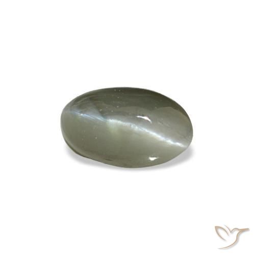 Cat's eye alexandrite naturale verde da 0,50 ct, taglio ovale, opaco