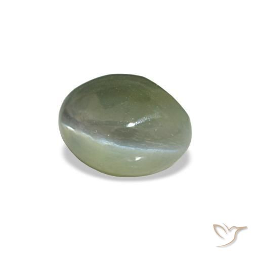 Cat's eye alexandrite naturale verde da 0,54 ct, taglio ovale, opaco