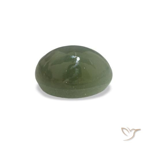Cat's eye alexandrite naturale verde da 0,54 ct, taglio ovale, opaco