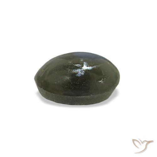 Cat's eye alexandrite naturale verde da 0,54 ct, taglio ovale, opaco