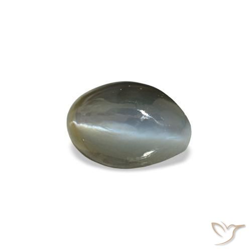 Cat's eye alexandrite naturale verde da 0,52 ct, taglio ovale, opaco