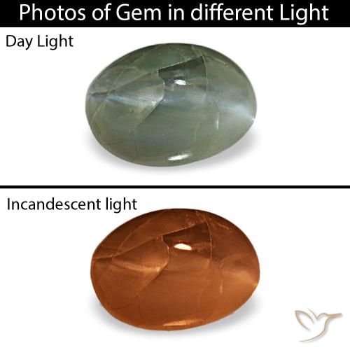 0.44ct verde cat's eye alexandrite, ovale, opaco