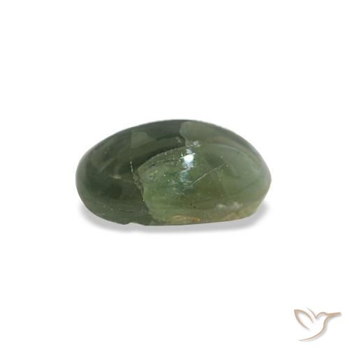 Cat's eye alexandrite naturale verde da 0,44 ct, taglio ovale, opaco