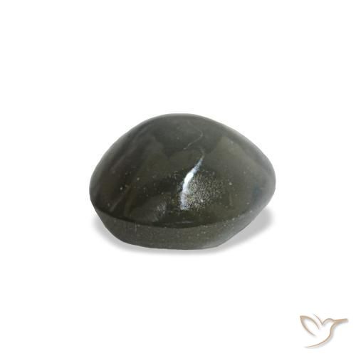 Cat's eye alexandrite naturale grigio da 0,51 ct, taglio ovale, opaco