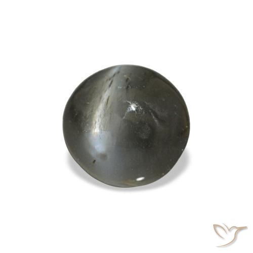 Cat's eye alexandrite naturale grigio da 0,47 ct, taglio ovale, opaco