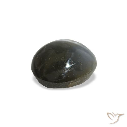 Cat's eye alexandrite naturale grigio da 0,47 ct, taglio ovale, opaco