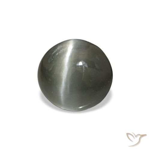 Cat's eye alexandrite naturale grigio da 0,42 ct, taglio ovale, opaco