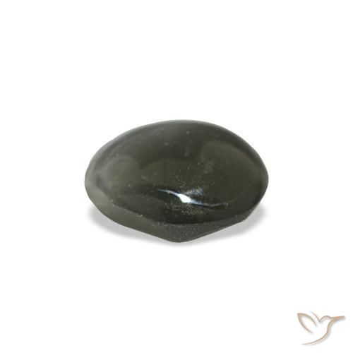 Cat's eye alexandrite naturale grigio da 0,42 ct, taglio ovale, opaco