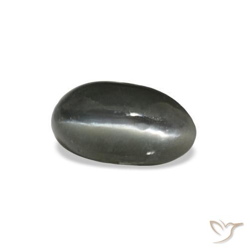 Cat's eye alexandrite naturale grigio da 0,45 ct, taglio ovale, opaco