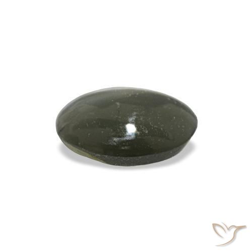 Cat's eye alexandrite naturale grigio da 0,42 ct, taglio ovale, opaco