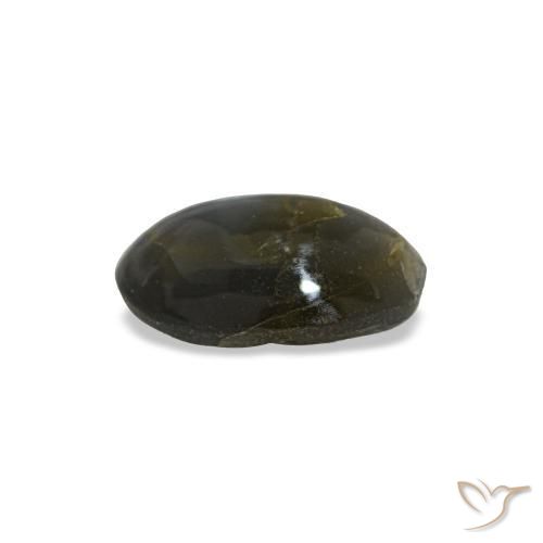 Cat's eye alexandrite naturale grigio da 0,48 ct, taglio ovale, opaco