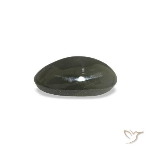 Cat's eye alexandrite naturale grigio da 0,35 ct, taglio ovale, opaco