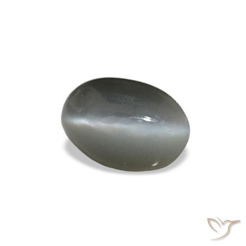 Cat's eye alexandrite naturale grigio da 0,33 ct, taglio ovale, opaco