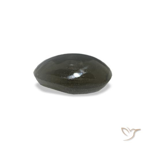 Cat's eye alexandrite naturale grigio da 0,33 ct, taglio ovale, opaco
