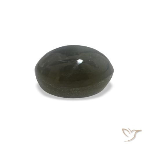 Cat's eye alexandrite naturale grigio da 0,40 ct, taglio ovale, opaco