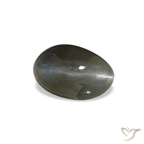 Cat's eye alexandrite naturale grigio da 0,46 ct, taglio ovale, opaco