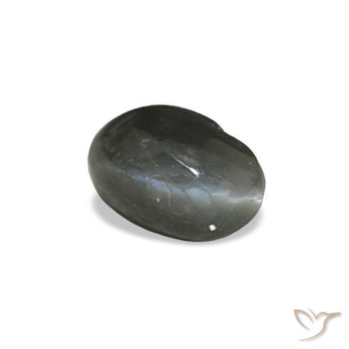 Cat's eye alexandrite naturale grigio da 0,41 ct, taglio ovale, opaco