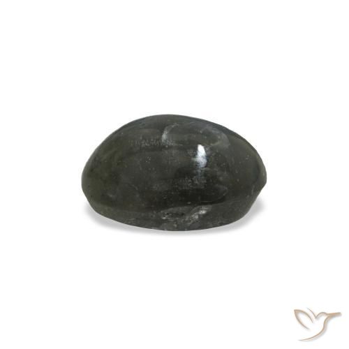 Cat's eye alexandrite naturale grigio da 0,41 ct, taglio ovale, opaco