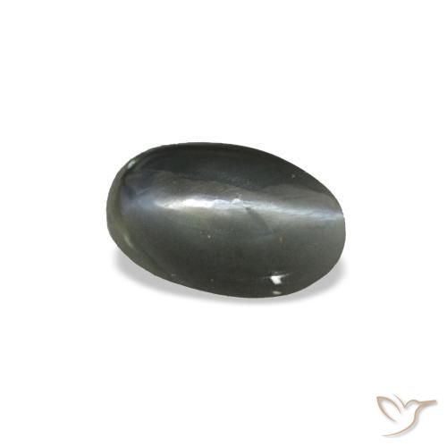 Cat's eye alexandrite naturale grigio da 0,43 ct, taglio ovale, opaco