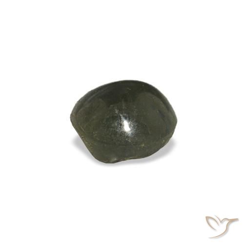 Cat's eye alexandrite naturale grigio da 0,66 ct, taglio rotondo, opaco