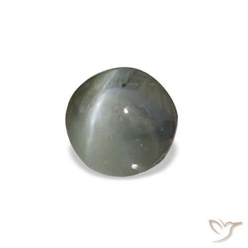 Cat's eye alexandrite naturale grigio da 0,85 ct, taglio rotondo, opaco