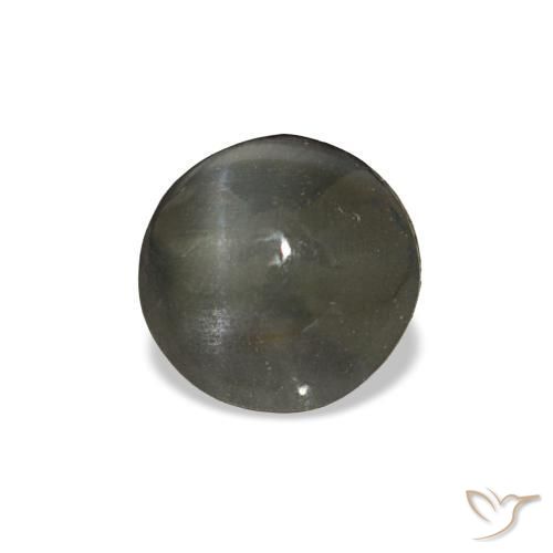 Cat's eye alexandrite naturale grigio da 1,92 ct, taglio rotondo, opaco